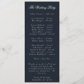 Romantic Navy Blue Blush Pink Floral Programmakaart (Achterkant)