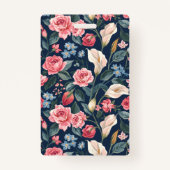 Romantic Navy Blue Floral Garden Pattern Badge (Achterkant)