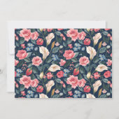 Romantic Navy Blue Floral Garden Pattern Kaart (Voorkant)