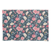 Romantic Navy Blue Floral Garden Pattern Kussensloop (Voorkant)
