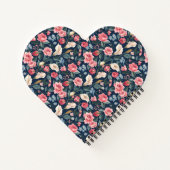 Romantic Navy Blue Floral Garden Pattern Notitieboek (Achterkant)