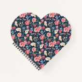 Romantic Navy Blue Floral Garden Pattern Notitieboek (Voorkant)