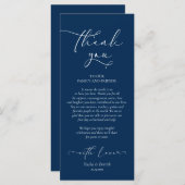 Romantic Navy Blue, Place Setting - Setting Dank u Programmakaart (Voorkant / Achterkant)