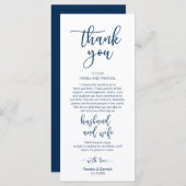 Romantic Navy Blue, Place Setting - Setting Dank u Programmakaart (Voorkant / Achterkant)