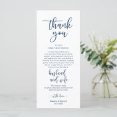 Romantic Navy Blue, Place Setting - Setting Dank u Programmakaart (Staand voorkant)