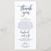 Romantic Navy Blue, Place Setting - Setting Dank u Programmakaart (Voorkant)