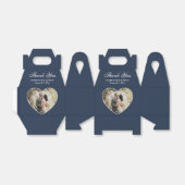 Romantic Navy Blue Wedding Foto Bedankdoosjes (Uitgevouwen)