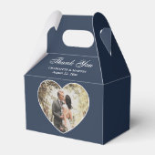Romantic Navy Blue Wedding Foto Bedankdoosjes (Voorkant Zijde)