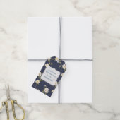 Romantic Navy Blue White Floral Bridal Shower Cadeaulabel (Met Touw)