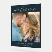 Romantic Navy Classic Photo Acryl Bord (Hoek)