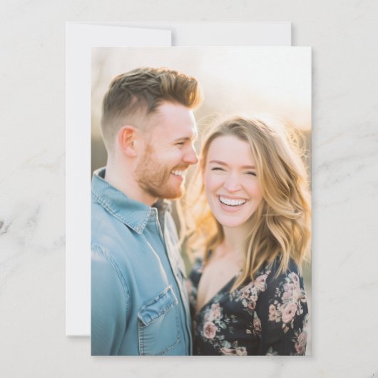 Romantic Navy Floral Photo Kaart (Voorkant)