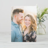 Romantic Navy Floral Photo Kaart (Staand voorkant)