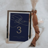 Romantic Navy Gold Calligraphy 5x7" Tabelnummer