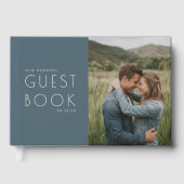 Romantic Navy Minimalist Photo Gastenboek (Voorkant)