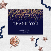 Romantic Navy Roos Gold Stardust Bedankkaart