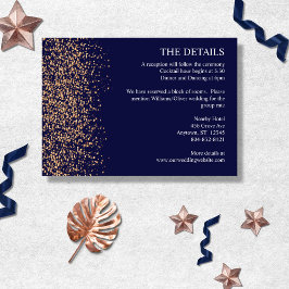 Romantic Navy Roos Gold Stardust Informatiekaartje