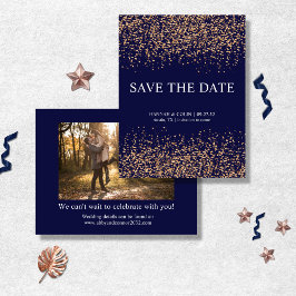 Romantic Navy Roos Gold Stardust Save the Date