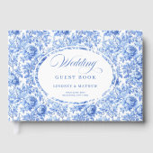 Romantic Navy Roses Floral Toile Guest Book Gastenboek (Voorkant)