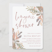 Romantic Neutral Boho Floral Lingerie Shower Kaart (Voorkant)