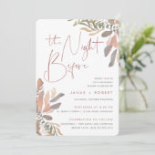 Romantic Neutral Boho Floral Rehearsal Dinner Kaart (Staand voorkant)