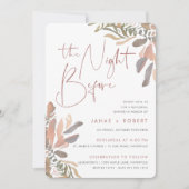 Romantic Neutral Boho Floral Rehearsal Dinner Kaart (Voorkant)