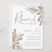 Romantic Neutral Boho Floral Rehearsal Dinner Kaart (Voorkant)