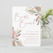 Romantic Neutral Boho Floral Vrijgezellenfeest Bru Kaart (Staand voorkant)