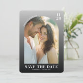 Romantic Neutral Minimalist Photo Save The Date (Staand voorkant)