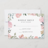 Romantic Neutrale Blush Waterverf Floral | Weddens RSVP Kaartje (Voorkant)