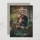 Romantic New Baby Announcement Card Bedankkaart (Voorkant / Achterkant)