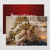 Romantic New Year's Card Celebrating our love Feestdagenkaart (Voorkant / Achterkant)