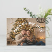 Romantic New Year's Card Celebrating our love Feestdagenkaart (Staand voorkant)