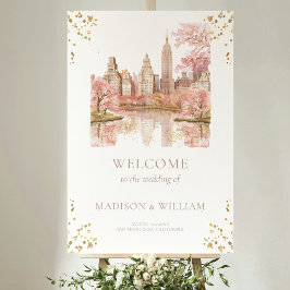 Romantic New York Destination Wedding Sign Poster