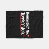 Romantic No Iconic Yes Funny Anti Valentine's Day  Fleece Deken (Voorkant (Horizontaal))