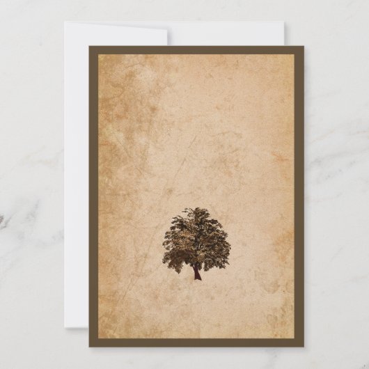 Romantic Oak Tree Weddenschap Kaart (Voorkant)