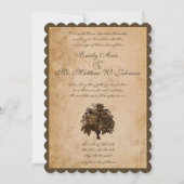 Romantic Oak Tree Weddenschap Kaart (Achterkant)