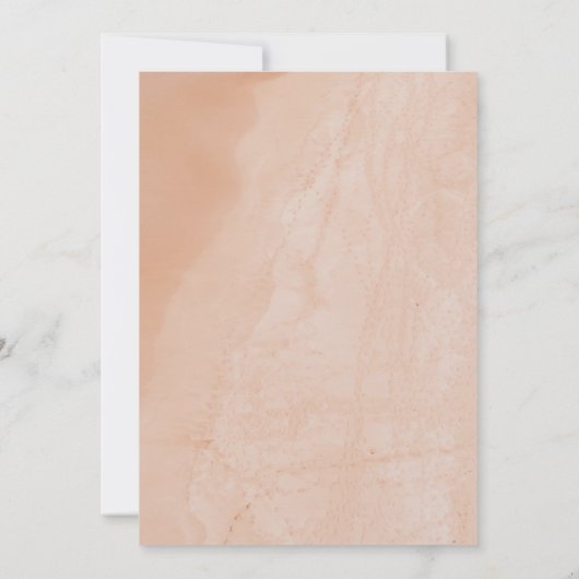 Romantic Ocean Beach Seaside Summer Sand Wedding Save The Date (Achterkant)