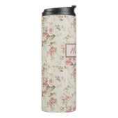 Romantic Old Fashioned Rozen Print Monogramed Thermosbeker (Gedraaid links)