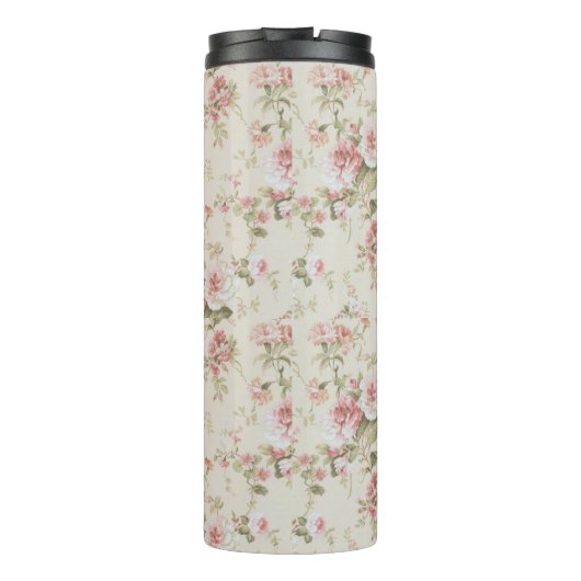 Romantic Old Fashioned Rozen Print Monogramed Thermosbeker (Achterkant)