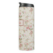 Romantic Old Fashioned Rozen Print Monogramed Thermosbeker (Geroteerd rechts)