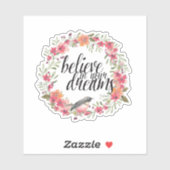 Romantic Oleander Bird Pink Floral Dream Sticker (Vel)