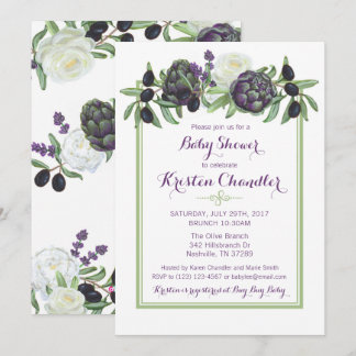 Romantic Olife Artichoke Floral Gardenia Garden Kaart