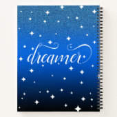 Romantic Ombre Midnight Blue Starry Dreamweaver Notitieboek (Achterkant)