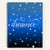 Romantic Ombre Midnight Blue Starry Dreamweaver Notitieboek (Voorkant)