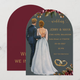 Romantic On Budget Elegant Wedding Invitation Kaart