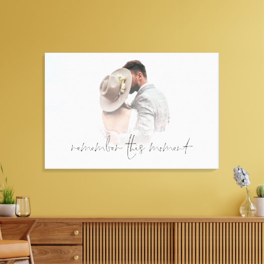 Romantic Onthoud dit moment Foto-Passen getrouwd Canvas Afdruk (Insitu (Woonkamer))