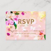 Romantic Orchid Bouque Wedding RSVP Enclosure Kaar Informatiekaartje (Voorkant)