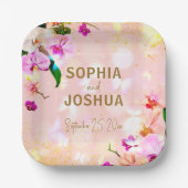 Romantic Orchid Bouquet Elegant Classy Wedding Papieren Bordje (Voorkant)