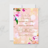 Romantic Orchid Bouquet Elegant Classy Wedding Save The Date (Voorkant)