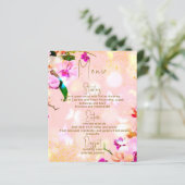 Romantic Orchid Bouquet Elegant Wedding Menu (Staand voorkant)